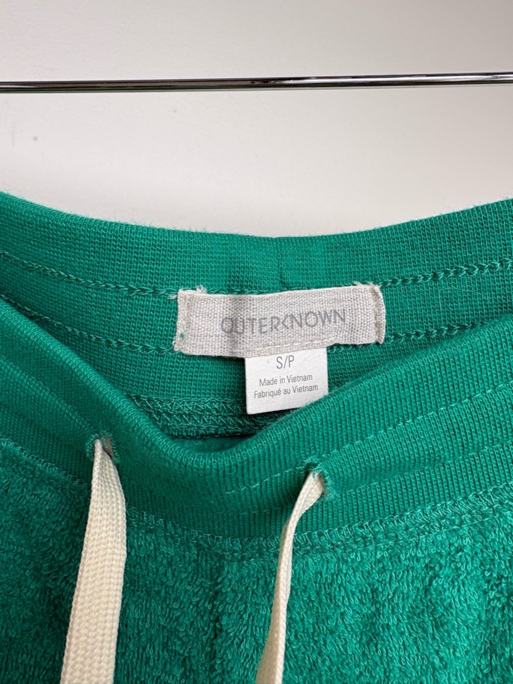 Outerknown Emerald Green Terry Drawstring Women’s Shorts - Picture 2 of 3